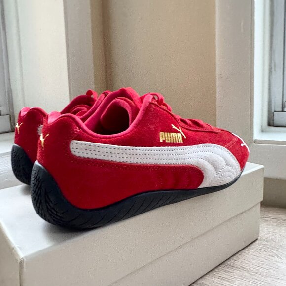 Puma Speedcat OG Sneakers Suede Red White Womens 7.5 - Picture 3 of 10
